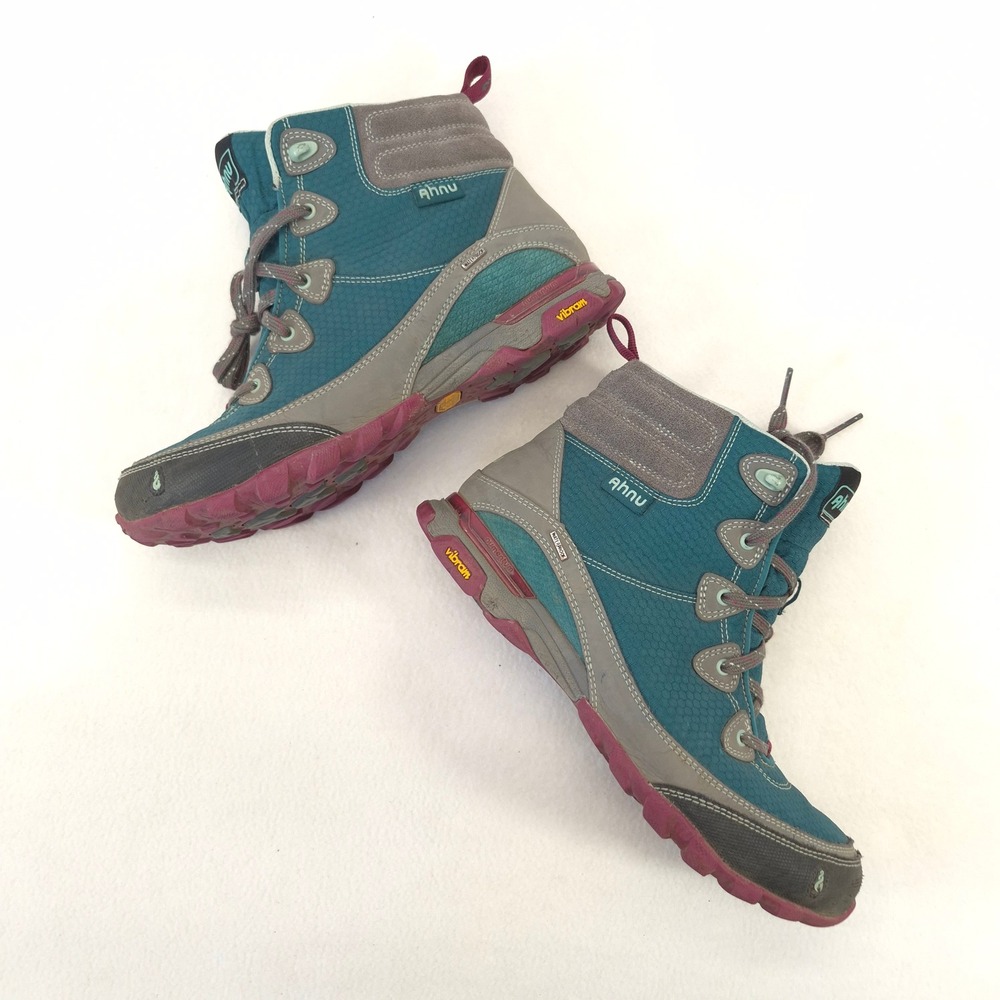 Ahnu Sugarpine Hiking Boots Blue Teal Sz 9.5 Waterproof Vibram Gorpcore Outdoor - Picture 7 of 12
